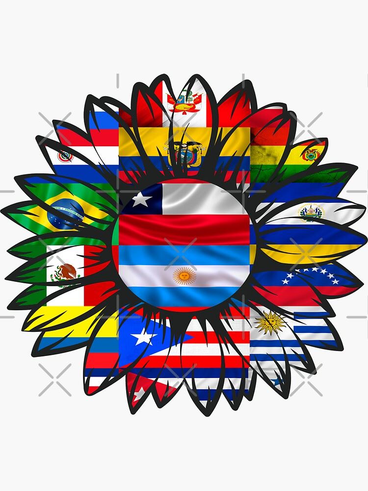 flower displaying Hispanic flags